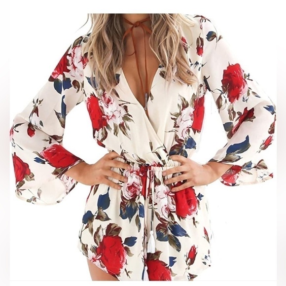 Floral romper playsuit jumpsuit - Picture 5 of 9